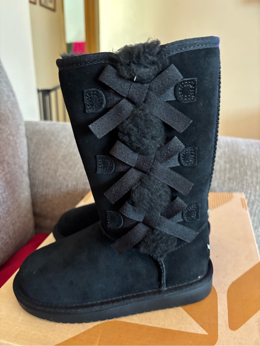 Black girlsCozy Shearling Bow Winter Boots Koolabburra by UGG